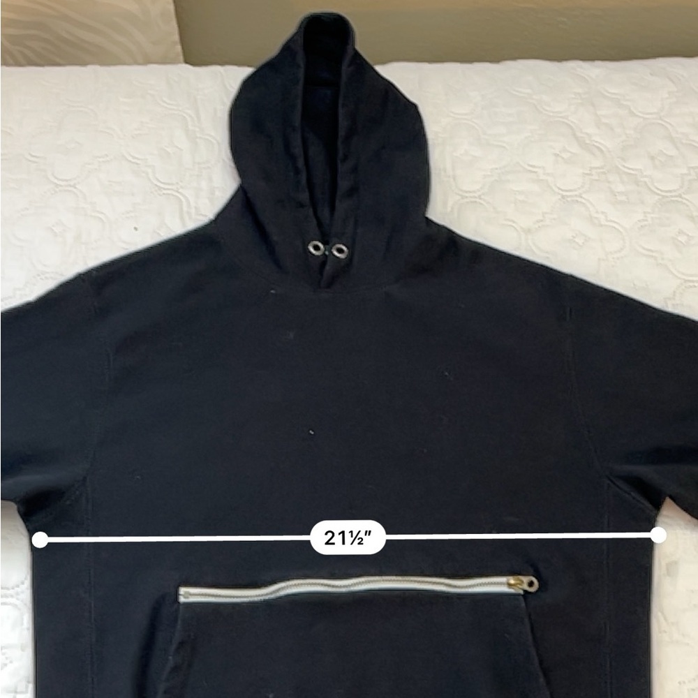 Maison Article Black Zip Pocket Hoodie Men’s Size M | Minimalist Streetwear - Picture 5 of 15